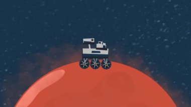 Gezgin Mars boyunca seyahat eder. döngü canlandırması.