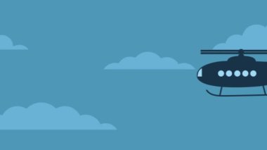 Bir helikopter sineğinin düz animasyonu. 2d hareket