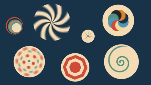 Smyčková animace rotace kruhů. 2d pohyb — Stock video
