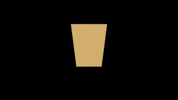 Animation of coffee to go in a paper cup. 2d motion — Stock Video