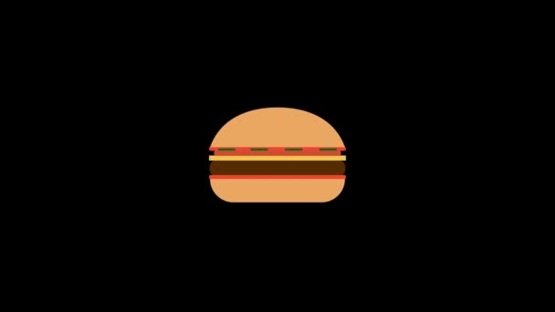 Loop animatie fast food burger 2d beweging — Stockvideo