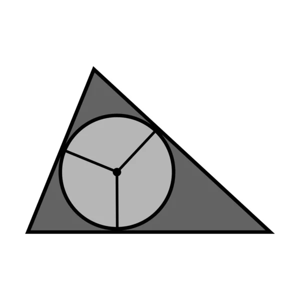 Trojúhelník a kruh. Euklidická geometrie. 2d byt Stock Vektory