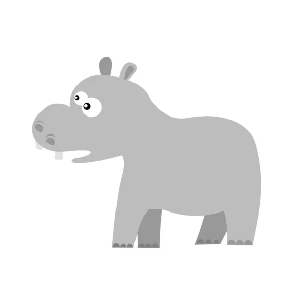 Hipopótamo en 2d estilo de dibujos animados. vector plano aislado — Vector de stock