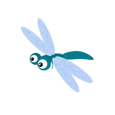 Çizgi film tarzında yusufçuk böceği. izole edilmiş 2d