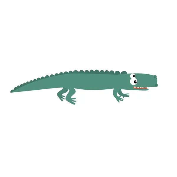 Crocodile en 2d style dessin animé. vecteur isolé — Image vectorielle