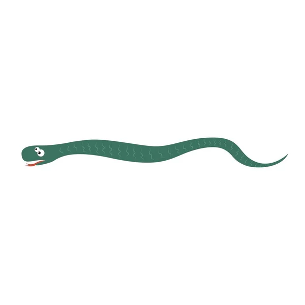 Serpiente en 2d estilo de dibujos animados. vector plano aislado — Archivo Imágenes Vectoriales