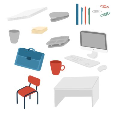 Ofis işleri çizgi film tarzında. düz 2d