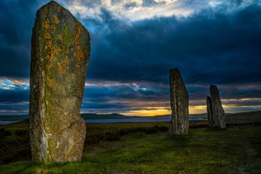 Menhirs on the site of Ring of Brodgar in Scotland clipart