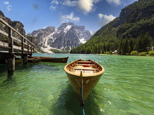 Landscape Lake Braies Tyrol — Stock Photo, Image
