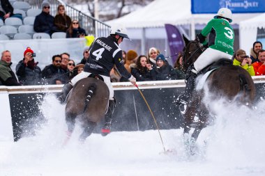 St. Moritz - 25 Ocak 2026: Snow Polo Dünya Kupası St.Moritz 2026 finallerinde oyun hareketleri ve ödül töreni