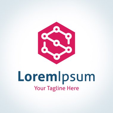 nokta mükemmel altıgen şekil vektör logo simge bağlanmak