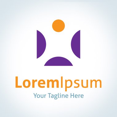 Beyaz adam pembe arka plan yeni iş şirket logosu simgesi