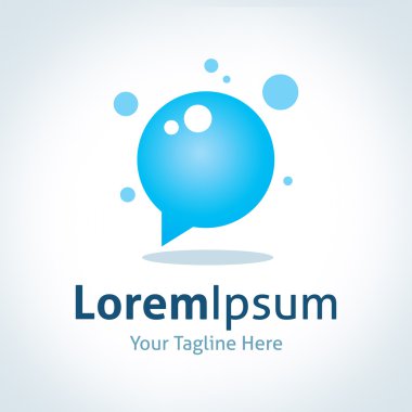 Gölge vektör logo simge ile su haberleşme bubble