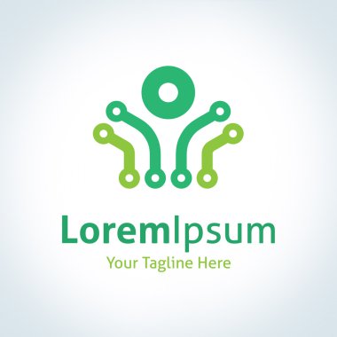 녹색 회로 기술 에너지 연결 벡터 로고 아이콘