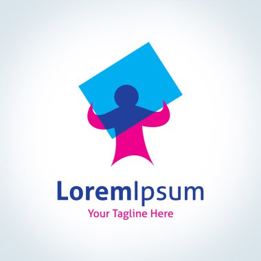 yaratıcı yenilikçi adam tutarak gelecekteki vektör logo simge