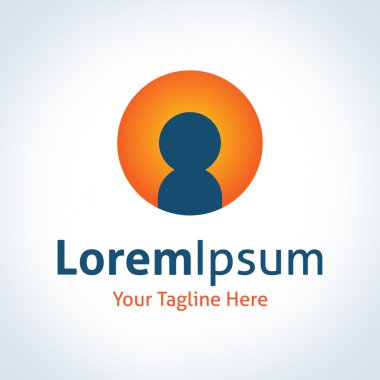 adam gölge siluet daire vektör logo simge