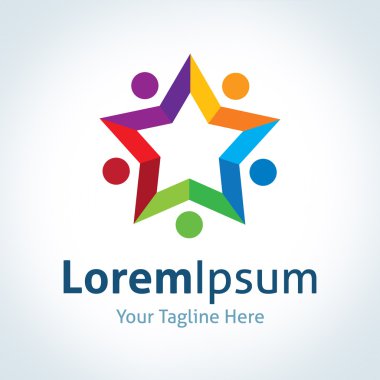 yıldız şekli Ortaklık bağlantı vektör logo simge
