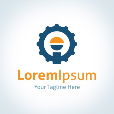 Endüstriyel Tema çalışan adam tekerlekli katı daire vektör logo simge