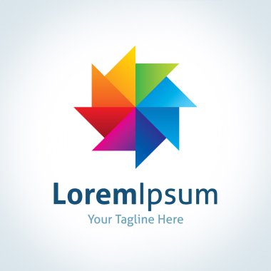 üçgen sosyal güzellik gökkuşağı daire vektör logo simge