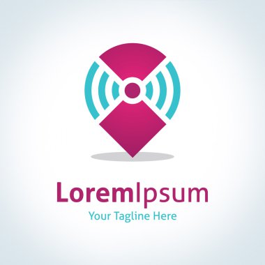 toplu iğne nokta konum banner reklam vektör logo simge ekle