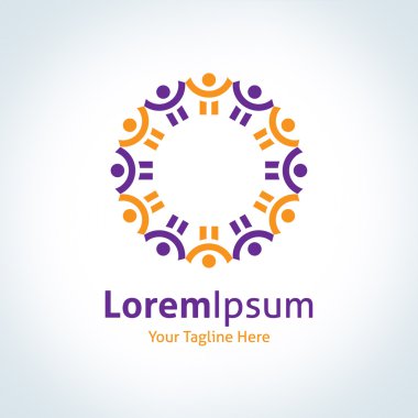 Sosyal ilişki küresel topluluk öğe vektör logo simge daire