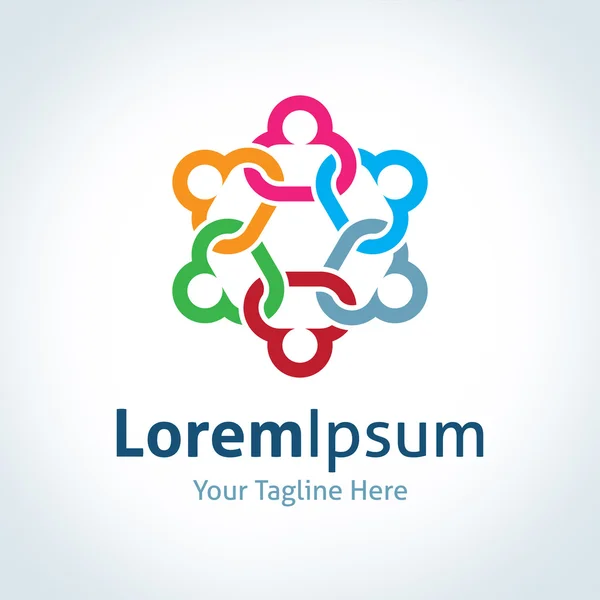 insan sevmek zinciri sosyal topluluk ortaklık siluet vektör logo simge