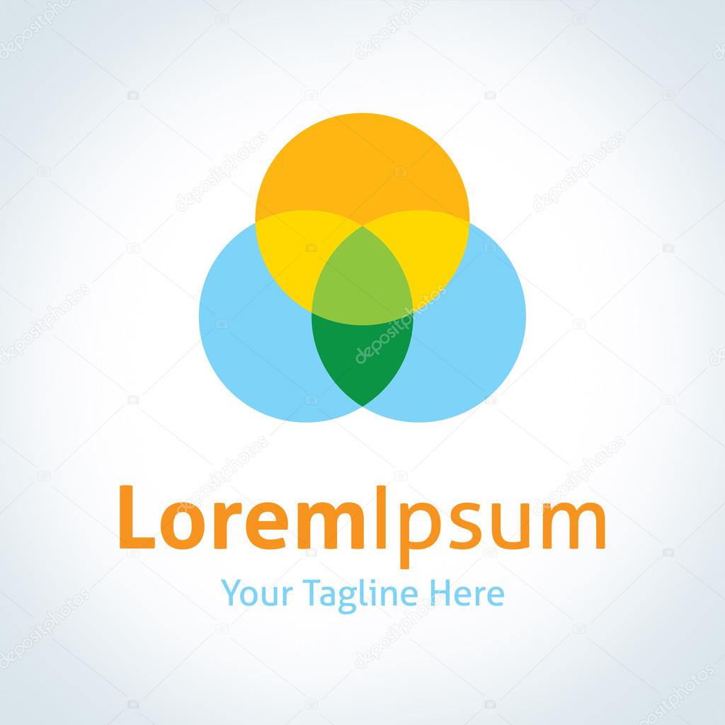 Abstract nature landscape circle vector logo icon