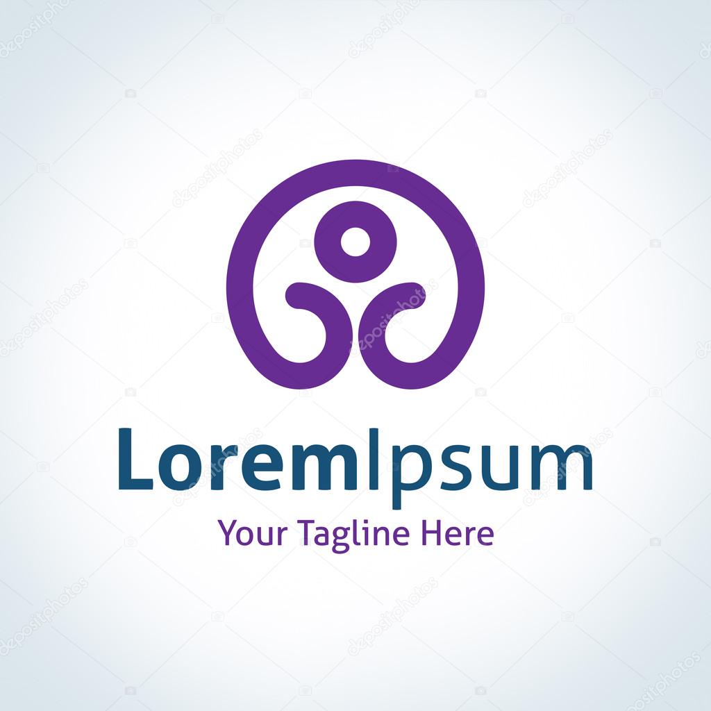 Happy child in its own world vector logo icon