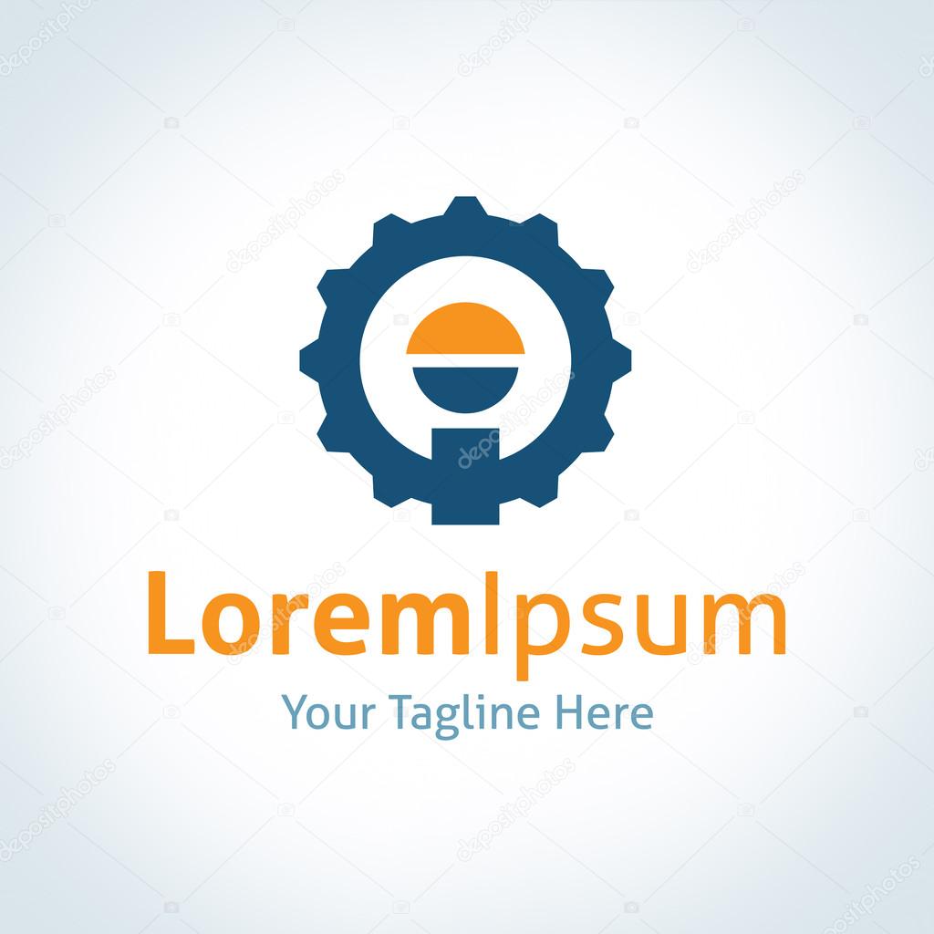Industrial theme worker man in wheel solid circle vector logo icon