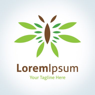 doğa yeşil kelebek uçuş vektör logo simge
