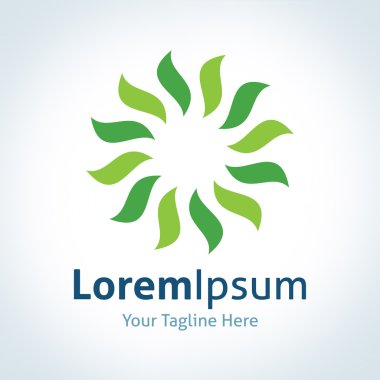 Yeşil girdap verimli enerji güneş güç vektör logo simge