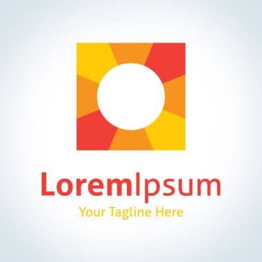 deliğe kare sarı pozitif ışınların vektör logo simge