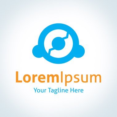 çekirdek mavi teknoloji uygulaması vektör logo simge yükleme