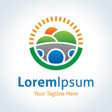 güzel manzara görünümü daire vektör logo simge