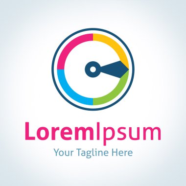 ilham iş şirket saat vektör logosu simgesi tarafından desteklenmektedir