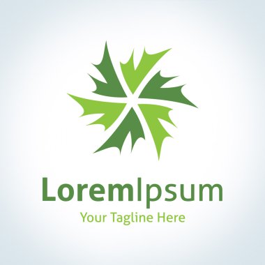 Yeşil Daire çelenk doğa süsleme vektör logo simge