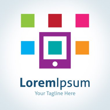 renkli cep telefonu app uygulama çeşitliliği vektör logo simge