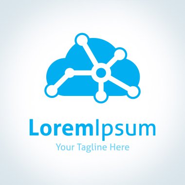 ağ bağlantısı entegrasyonu vektör logo simge bulut akıllı sistem