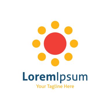 Güneş sarı daire teknoloji logo logo simge vektör