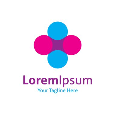 mavi ve mor görsel sanat logo vektör simgesi