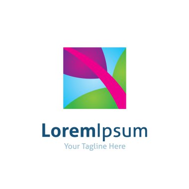 doğa tuval sanat tasarlamak yaprak renkli vektör logo simge