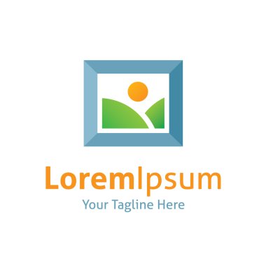 doğa görüntü güzellik çerçeve yatay vektör logo simge