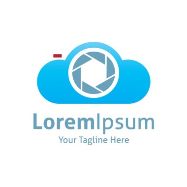 kamera odak bulut geri yukarı akıllı sistem vektör logosu simgesi