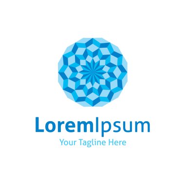 Mavi dekorasyon geometri daire vektör logo simge