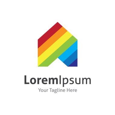 Gökkuşağı house güzel doğa fenomen vektör logo simge