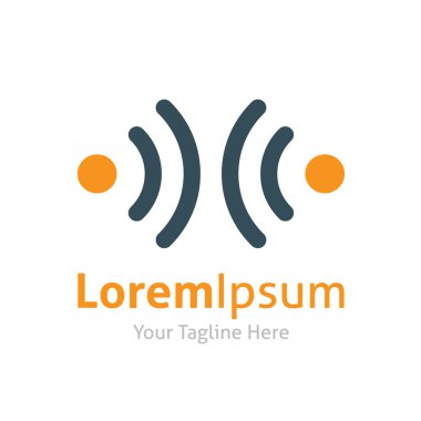 iki nokta radyo dalgaları salınım verici logo simge vektör