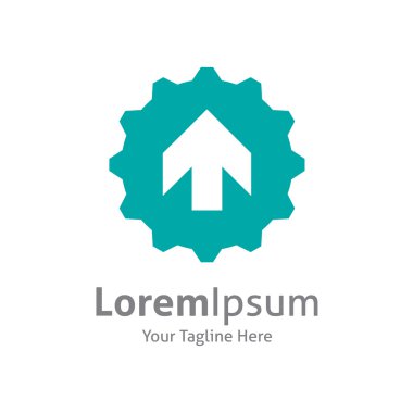 przemysłowe firmy postęp strzałka w górę wektor logo ikona przekładni zmiany biegów