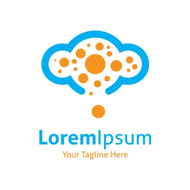 bilgi bulut siluet teknoloji turuncu noktalar vektör logo simge