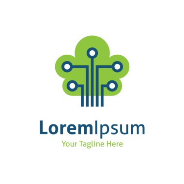 teknoloji Köprüsü devre ağaç entegrasyon vektör logo simge