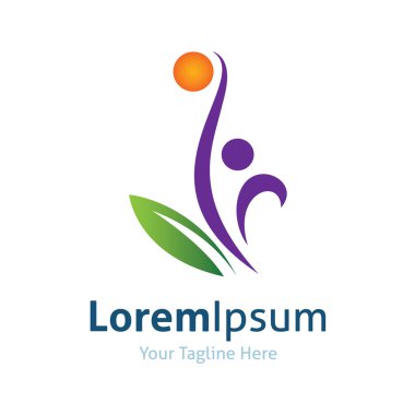 Sarı top vektör logo simge ile güzel bir yeşil adam